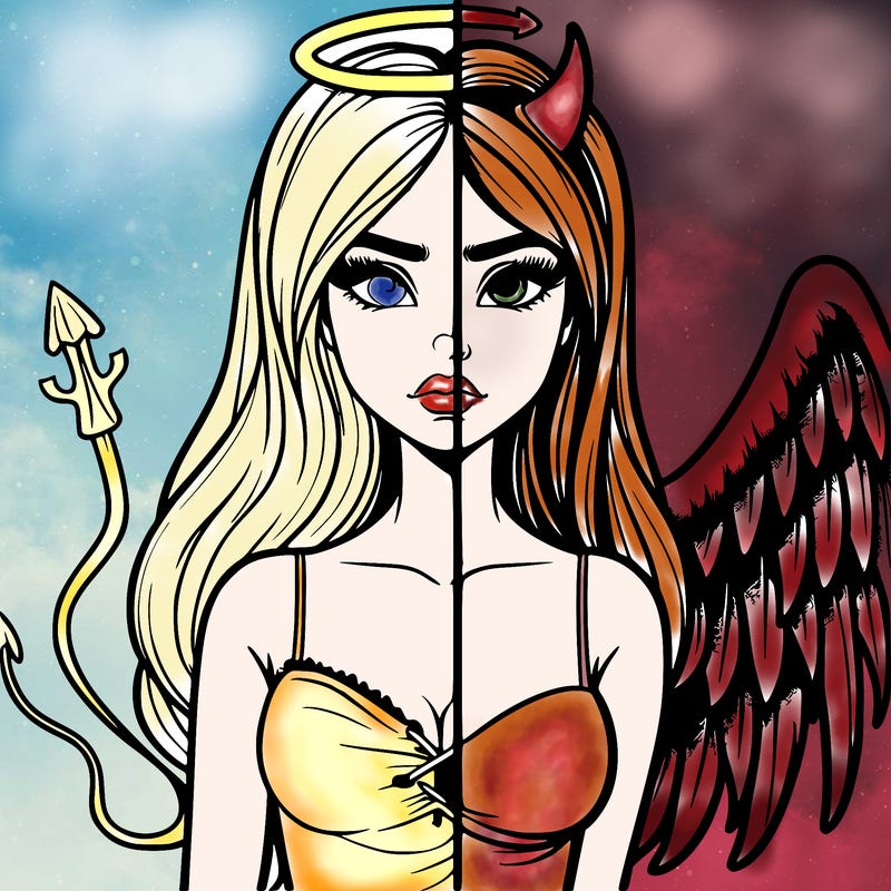 devil vs angel realistic girl