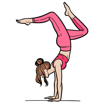 a woman doing a handstand
