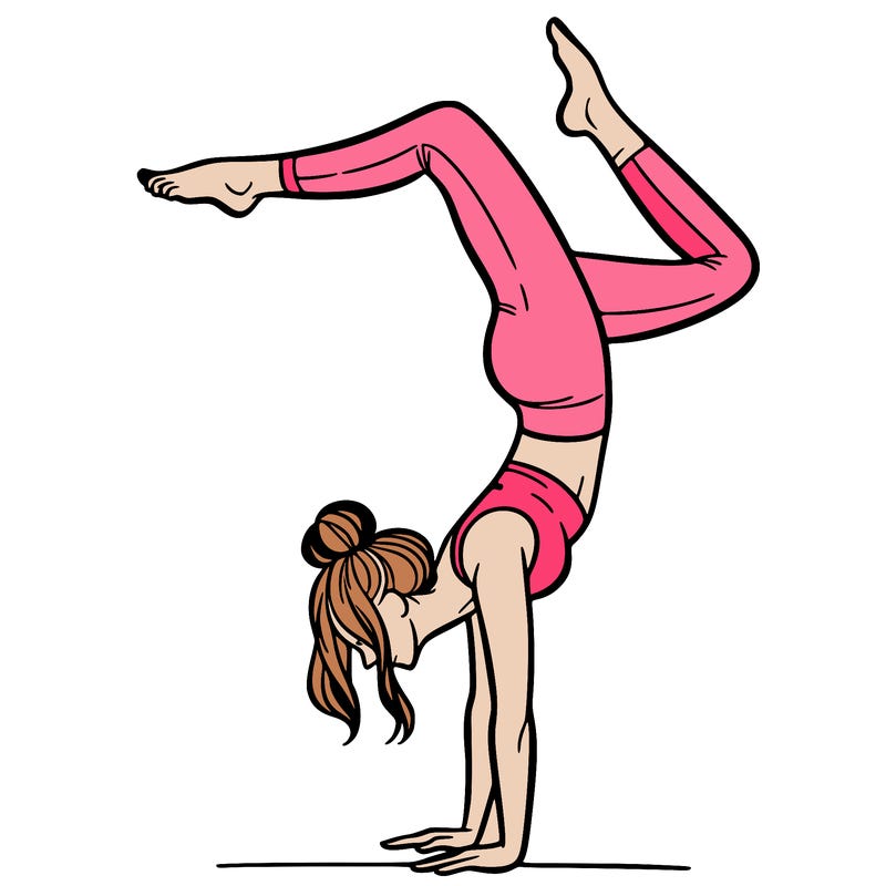 a woman doing a handstand