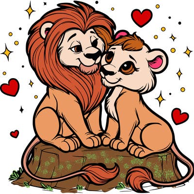 lion and lioness inlove