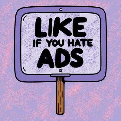 a sign that says like if you hate ads