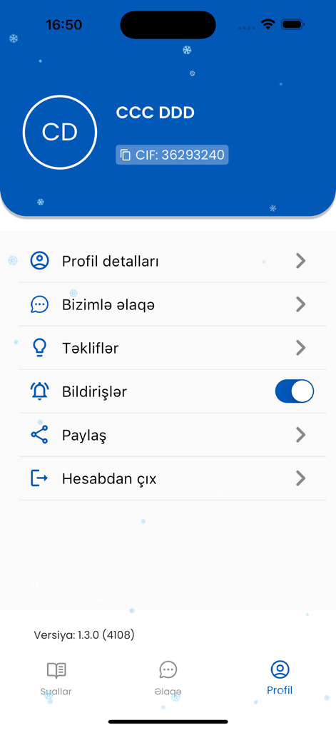 Sürücülük İmtahanı Online - User profile screen of the Suruculuk Imtahani Online app showing account details and notification settings