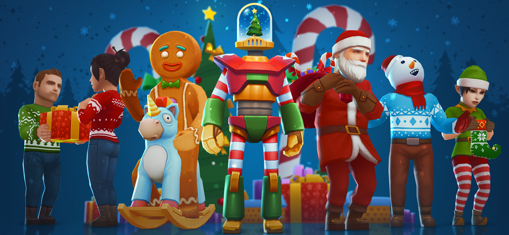 Hide Online: Prop Hunt - Hide Online Prop Hunt Spielfiguren in Winterurlaubs- und Weihnachtskostümen