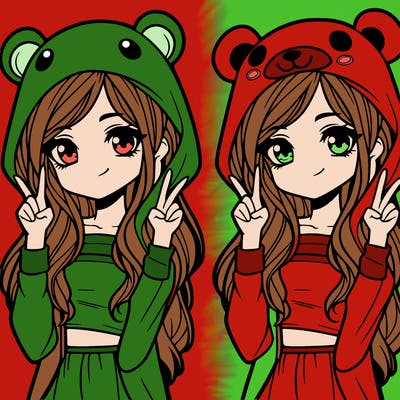 teen girl in animal costume