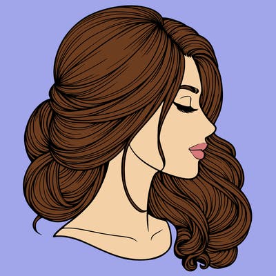 realistic woman's head & hair