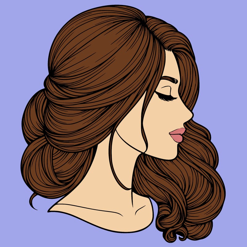 realistic woman's head & hair