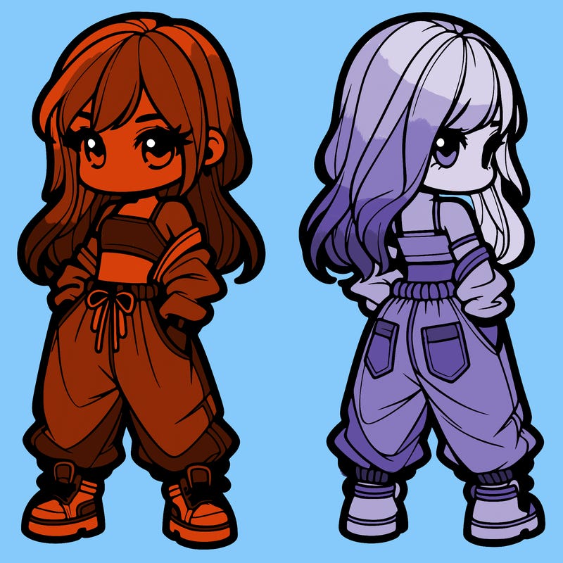 girl in crop top and baggy pants