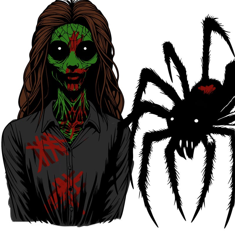 creepy realistic spider girl