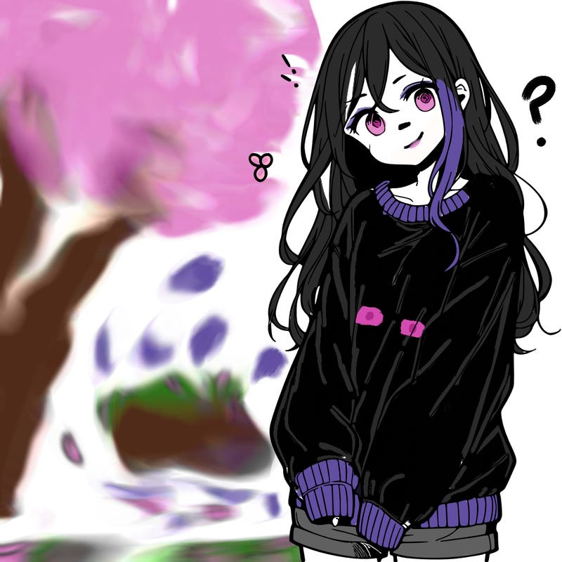 manga teen girl  in a sweater and baggy pants