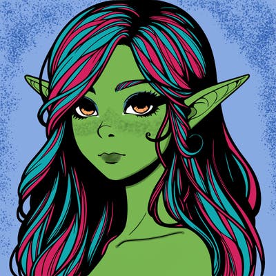 elf girl realistic dark fantasy