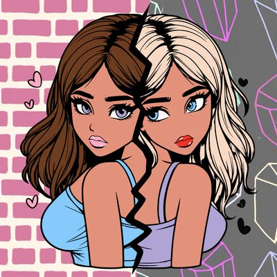 realistic girl split