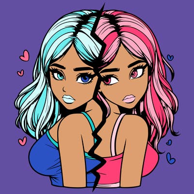 realistic girl split