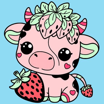 cute strawberry cow