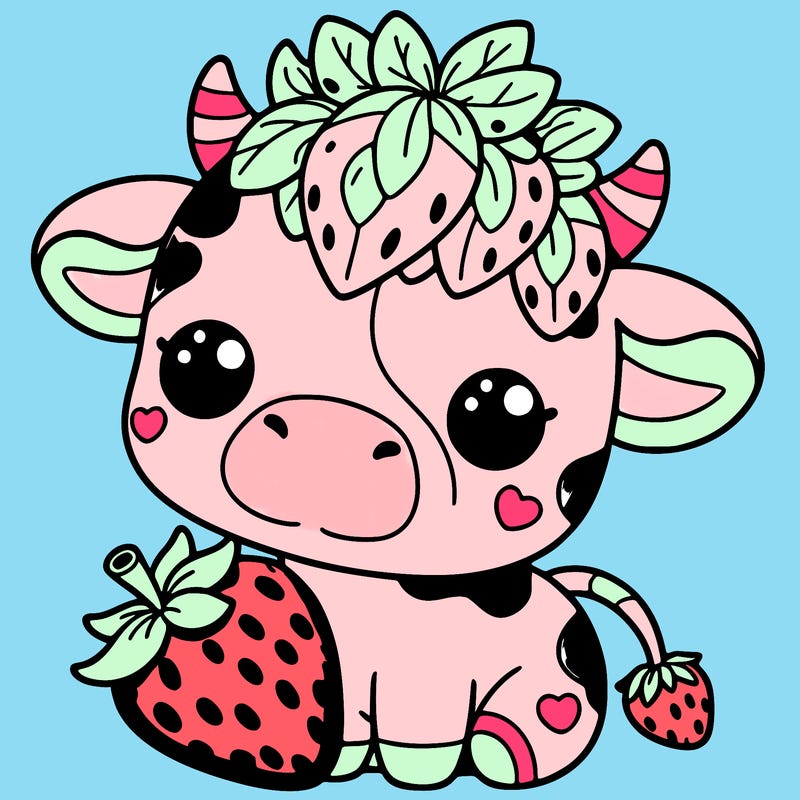 cute strawberry cow