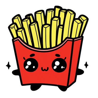 a cute. french fries