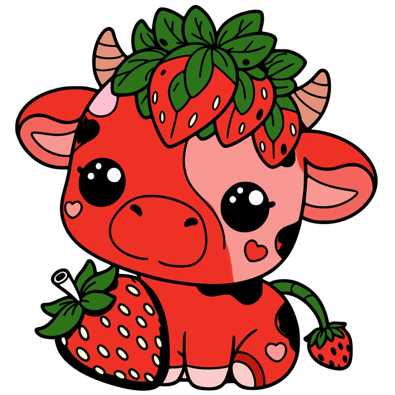 cute strawberry cow