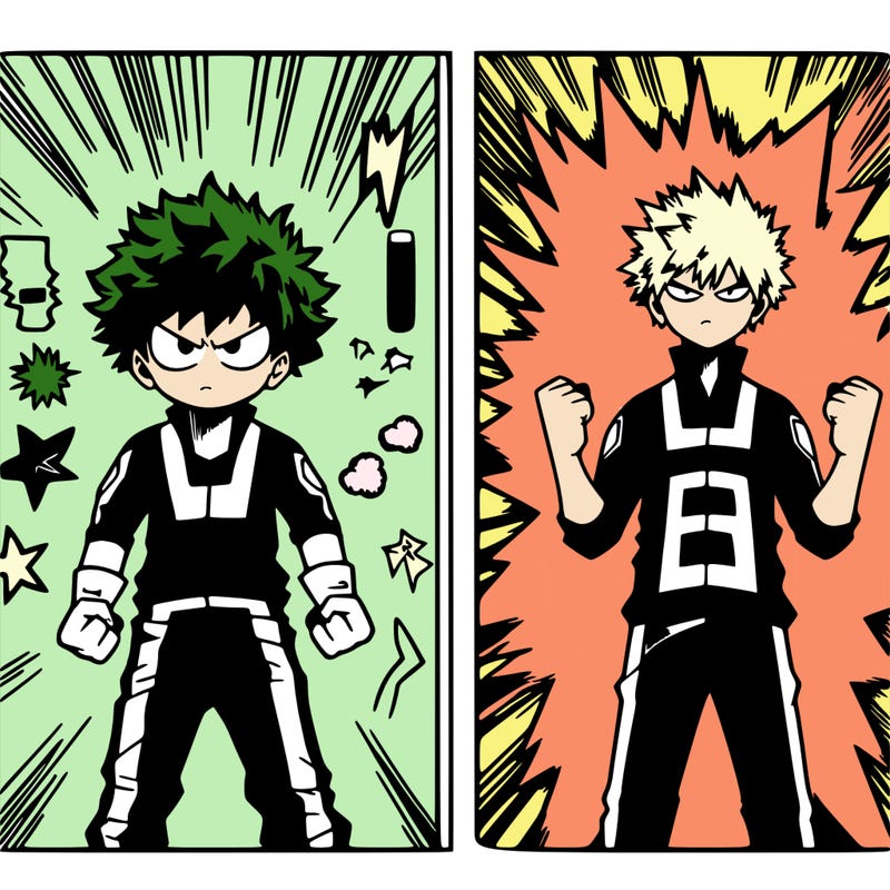 manga bakugo and deku