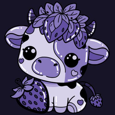 cute strawberry cow