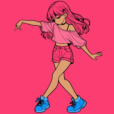 realistic girl danceing
