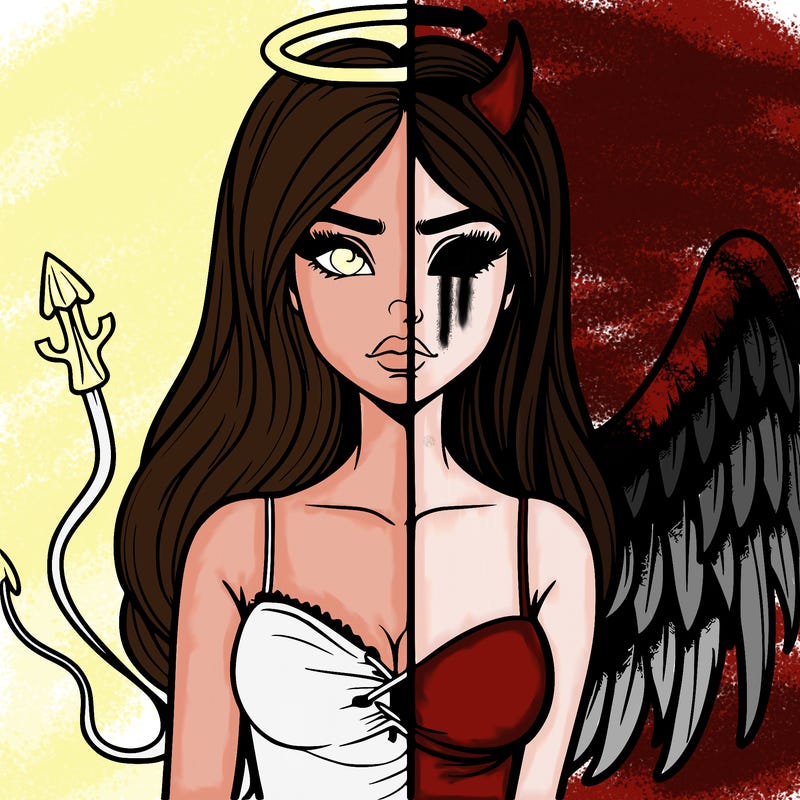 devil vs angel realistic girl