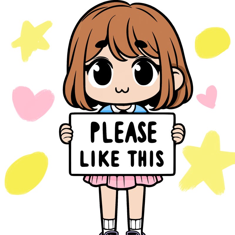 a girl holding a sign that says please like this one