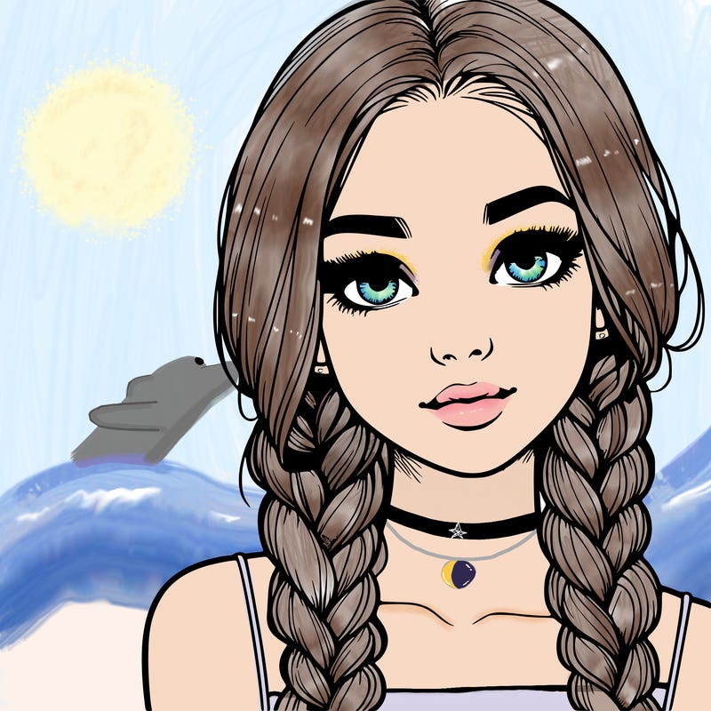 realistic girl with braids