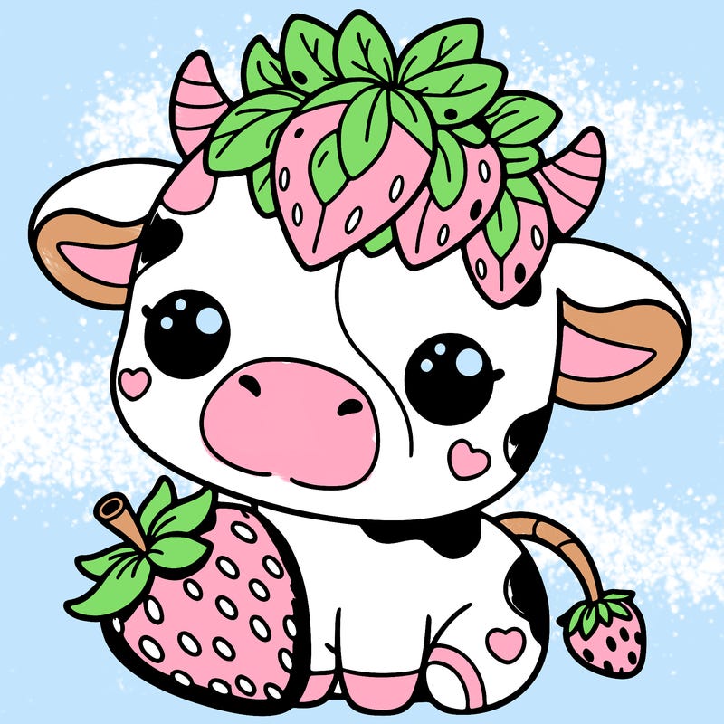 cute strawberry cow