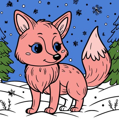a fox in the snow