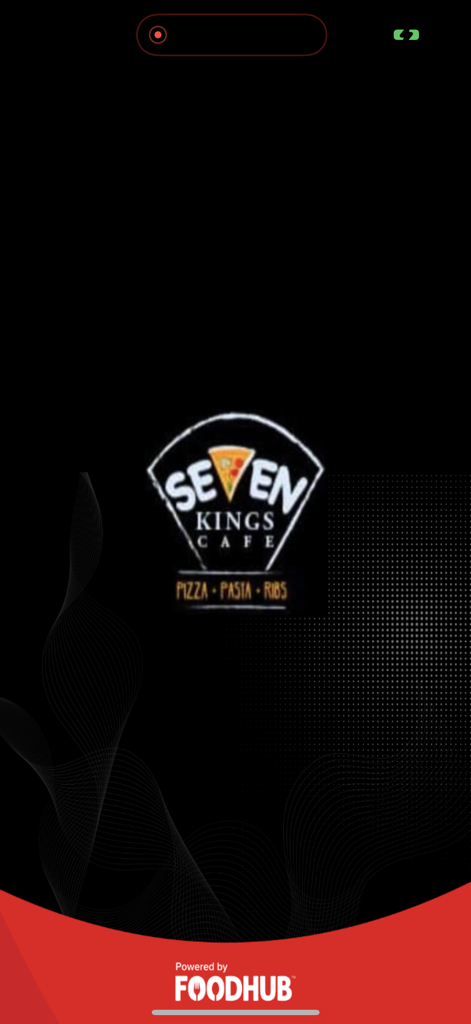 Seven Kings Cafe - Seven Kings Cafe app splash screen featuring the restaurant logo and Foodhub branding