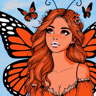 butterfly fairy realistic girl