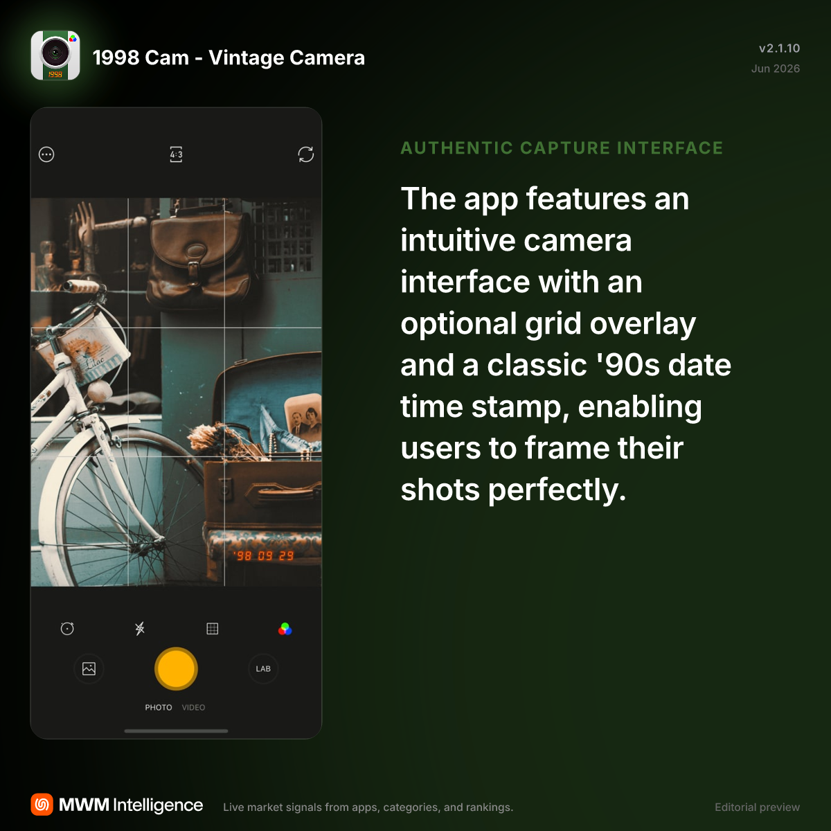 1998 Cam - Vintage Camera - Photo & Video App | MWM