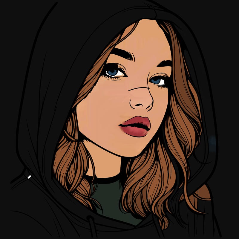 realistic girl with hood on