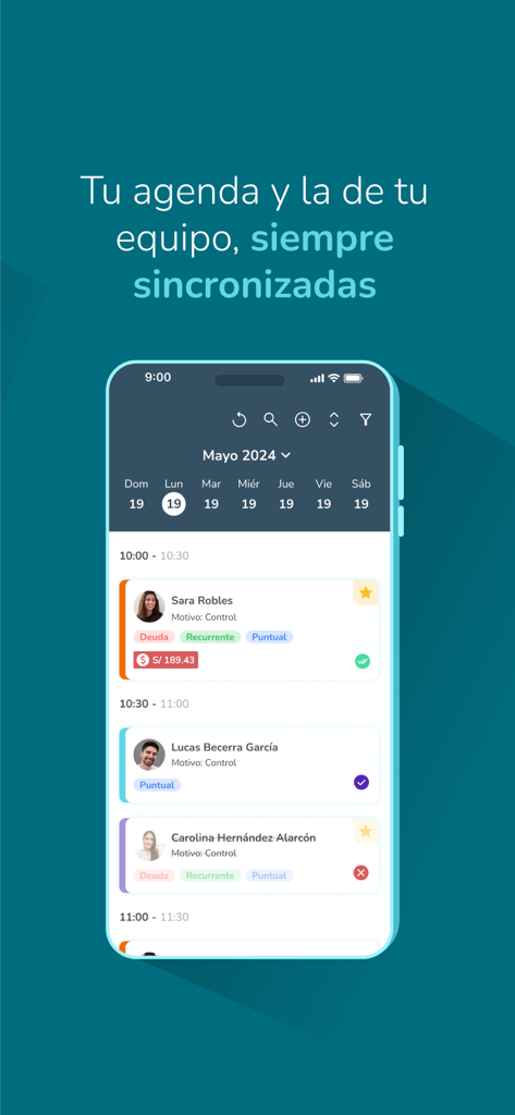 Doctocliqモバイルアプリの同期された医療予約スケジュール
