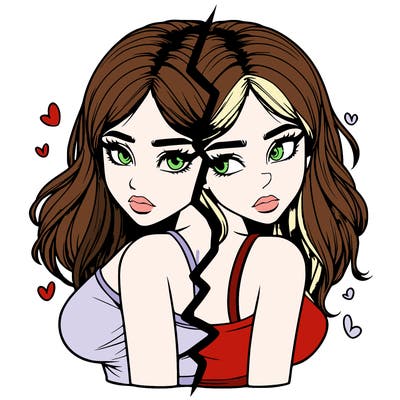 realistic girl split