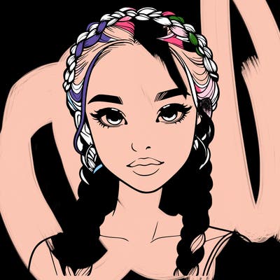 realistic girl with braids