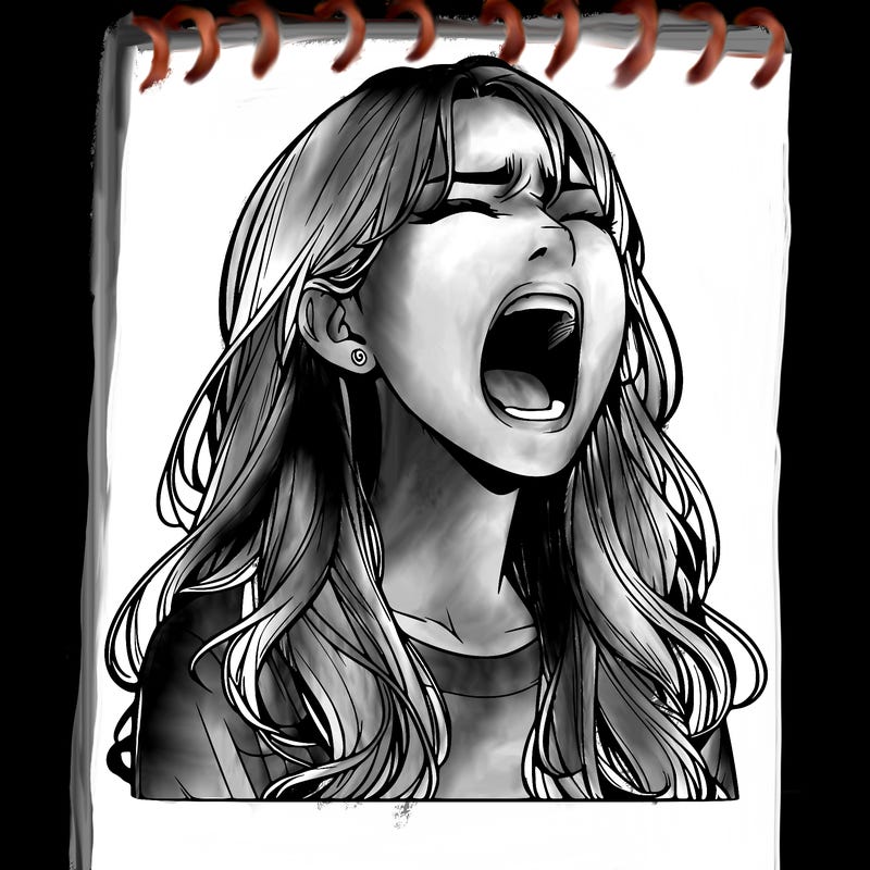 screaming realistic, girl