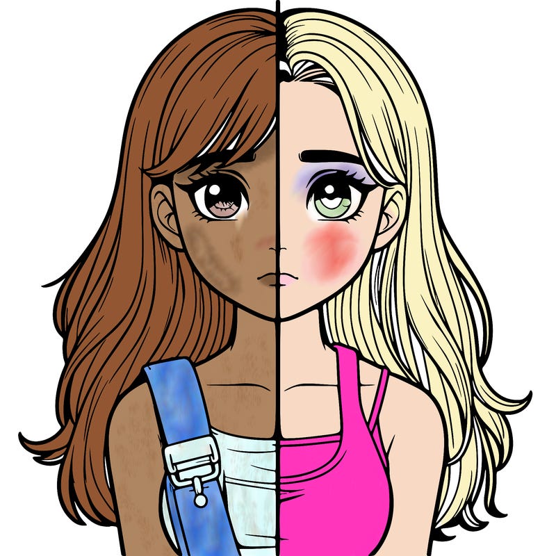 realistic girl split