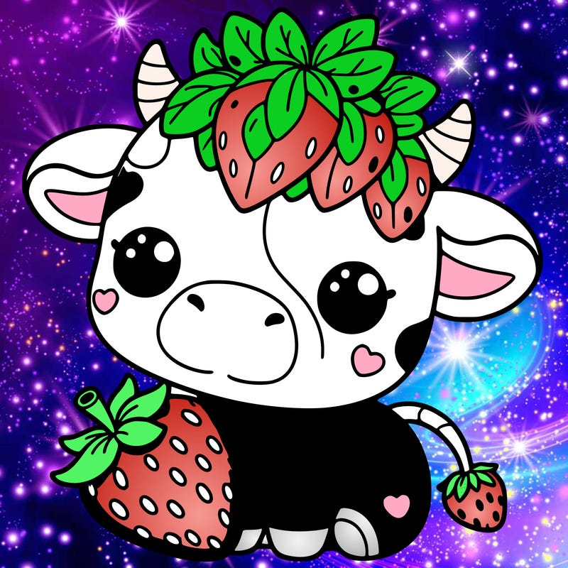 cute strawberry cow