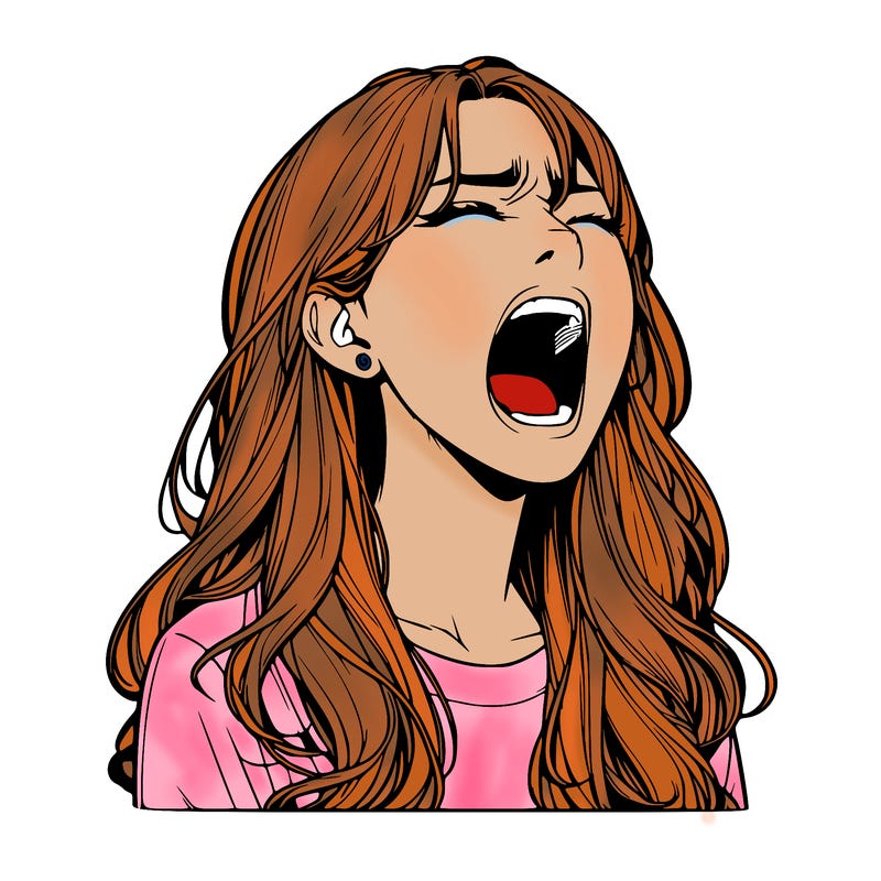 screaming realistic, girl