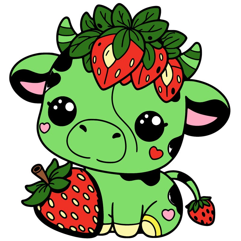 cute strawberry cow