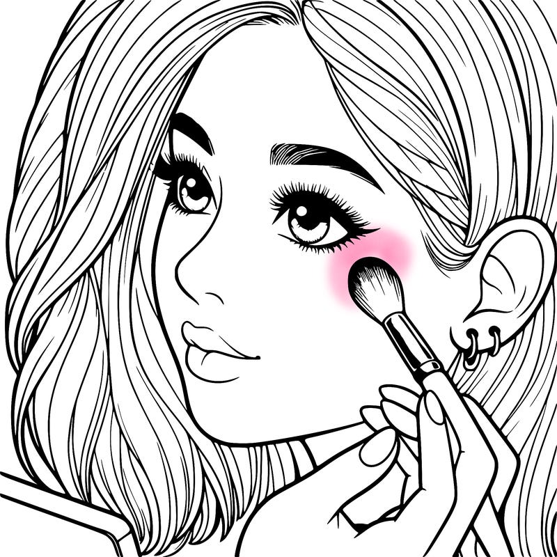 a realistic girl doing her makeup