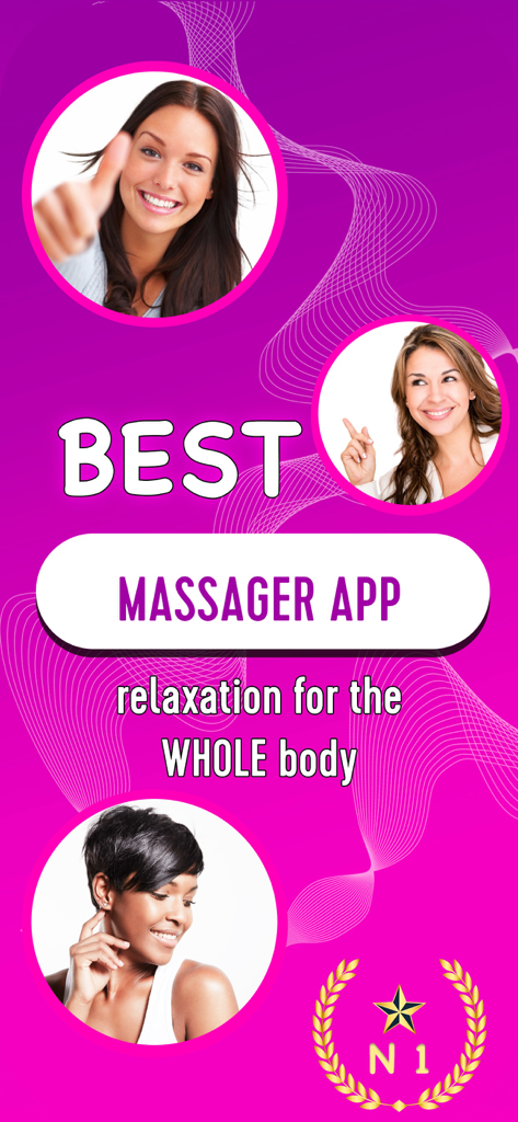 Massage & Vibration - Massager - Promotional banner for the Massage and Vibration app featuring women and relaxation text