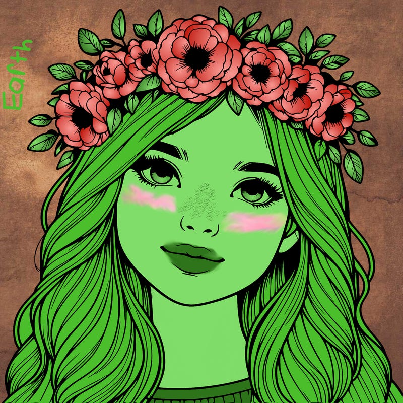 realistic girl with flower crown