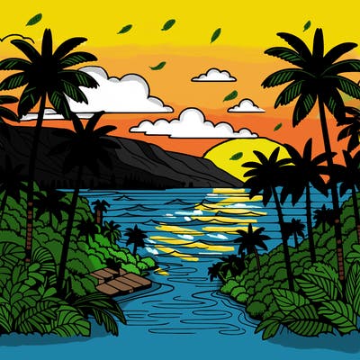 view of the ocean in hawaii lots of palm trees and beautiful view