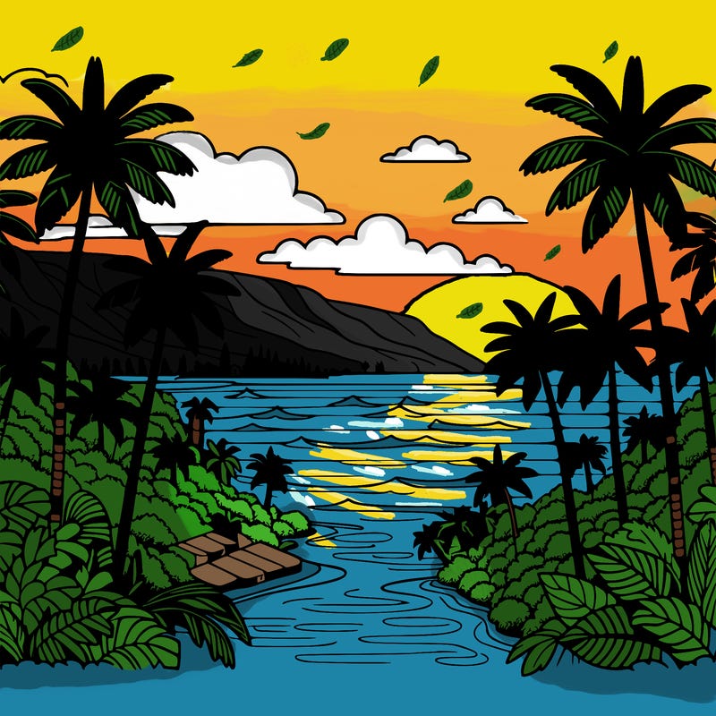 view of the ocean in hawaii lots of palm trees and beautiful view