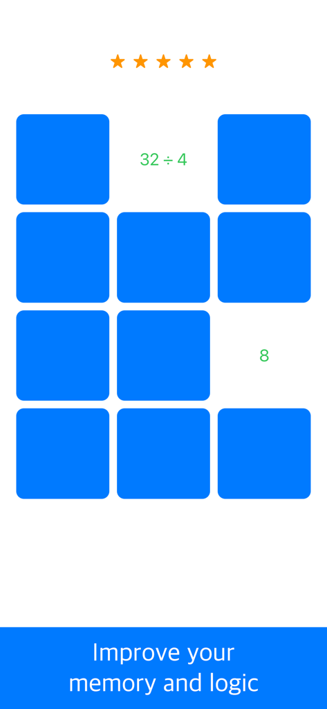 Math Games - Mental Arithmetic - Un juego de memoria en una aplicación de matemáticas que muestra un problema de división y su respuesta