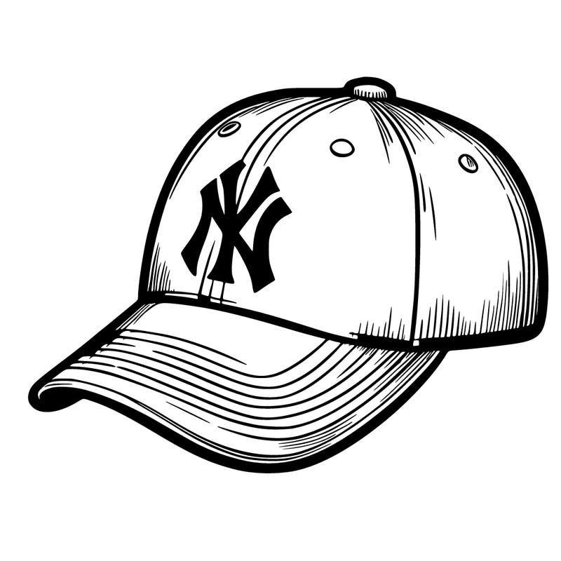 a realistic depiction of a yankees baseball hat