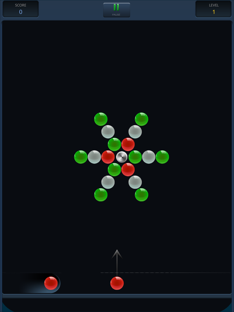 Bubble Shooter HD - Gameplay de Bubble Shooter HD montrant un groupe central de bulles colorées en mode tourbillon