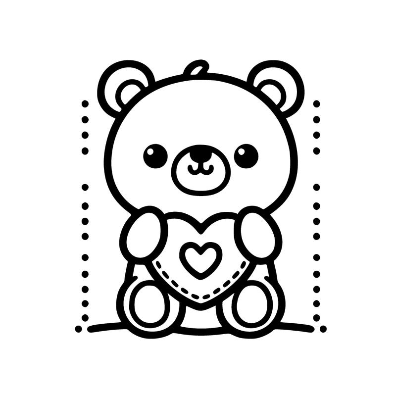 cute bear with heart