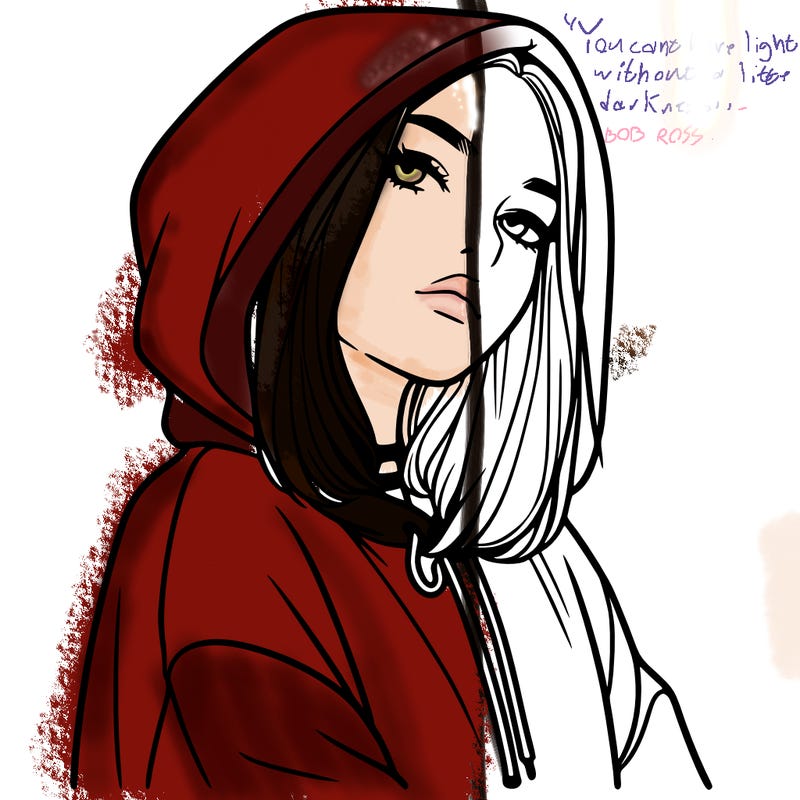 a realistic girl in a hoodie